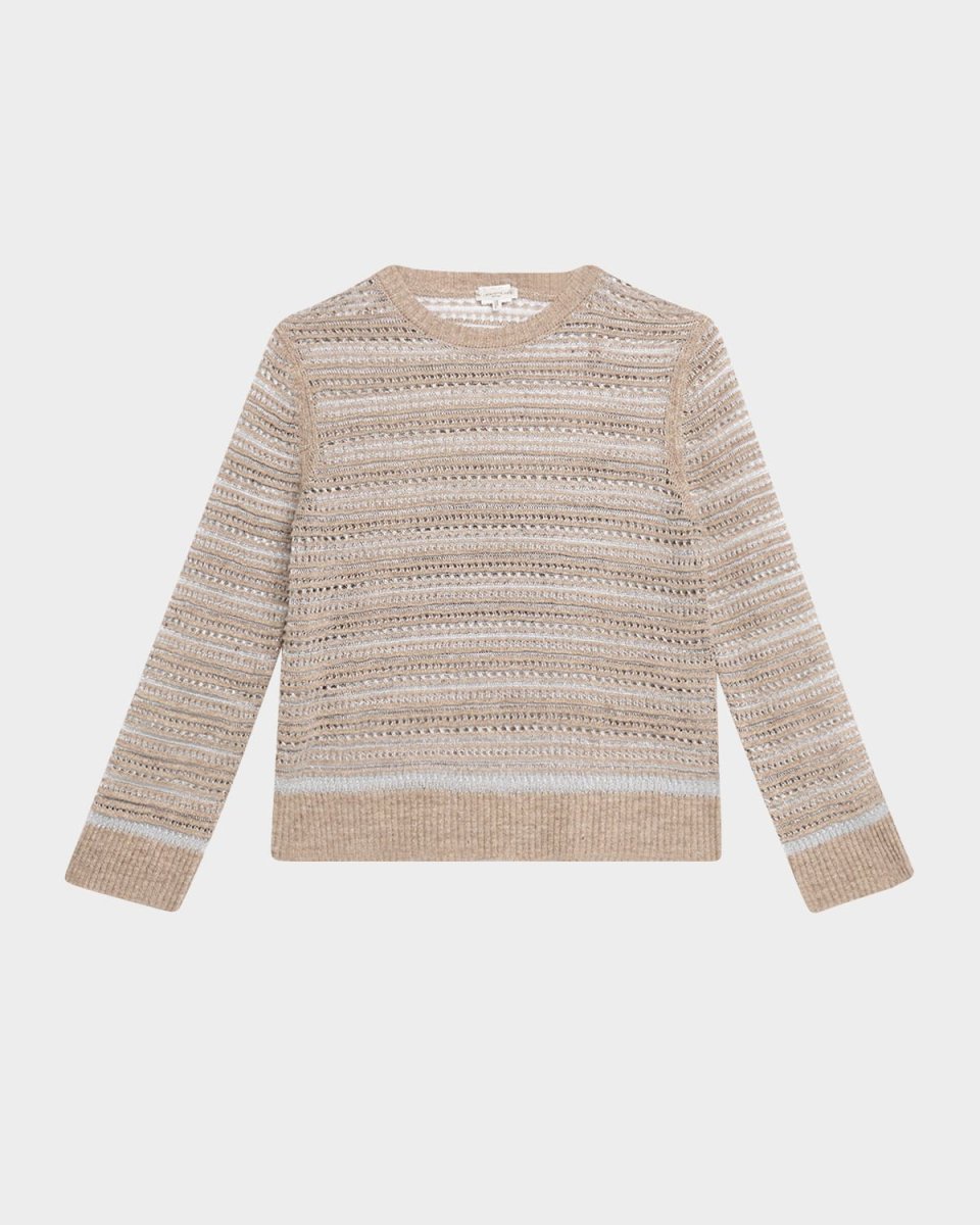 Crewneck Textured Lace & Ottoman Stitch Sweat